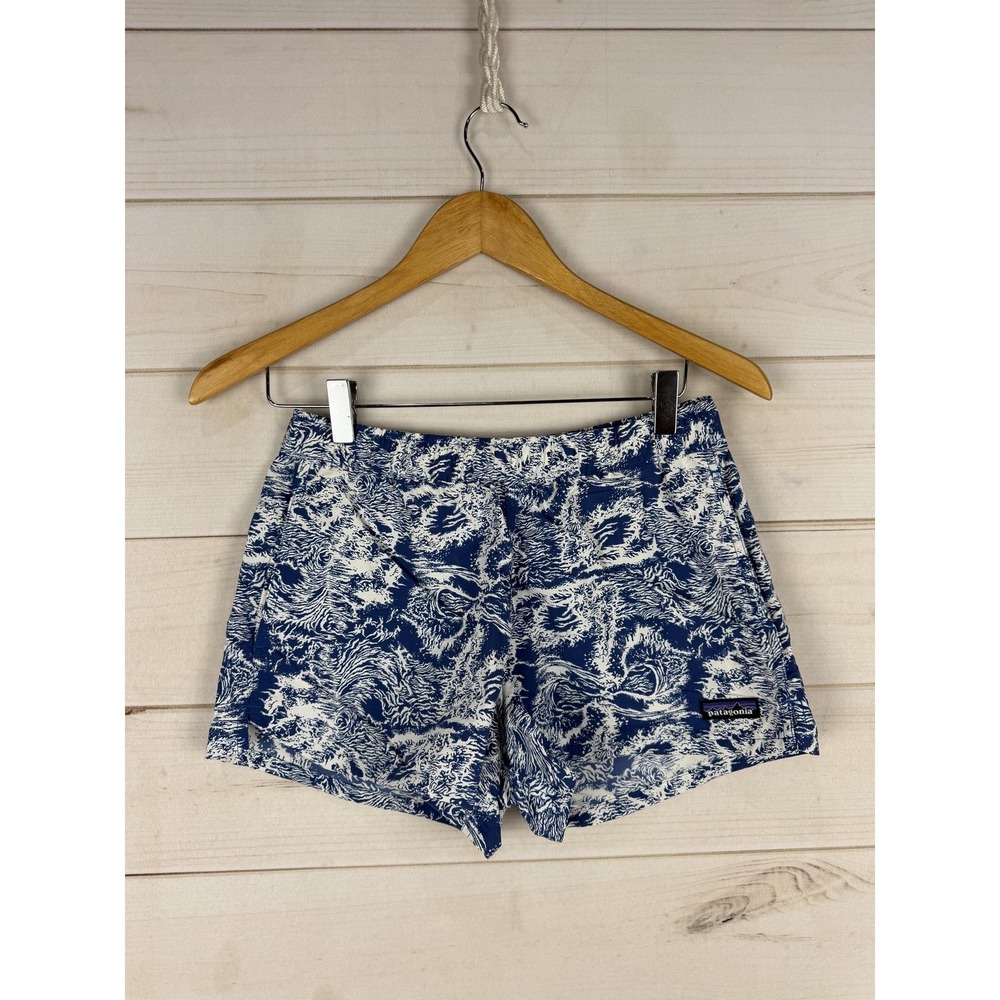 Patagonia Shorts Womens XS Blue Retro Print Pockets